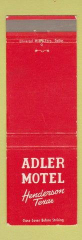 Matchbook Cover - Adler Motel Henderson TX