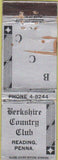 Matchbook Cover - Berkshire Country Club Reading PA WORN