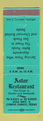 Matchbook Cover - Astor Restaurant Corpus Christi TX WEAR