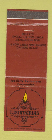 Matchbook Cover - Luminaria's Restaurant Fort Worth TX