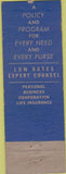 Matchbook Cover - Len Wedic Joliet IL Insurance WORN