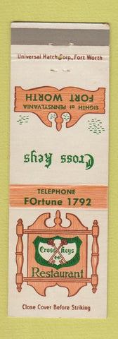 Matchbook Cover - Cross Keys Restaurant Fort Worth TX