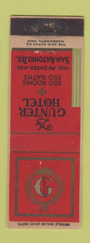 Matchbook Cover - Gunter Hotel San Antonio TX WEAR