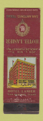 Matchbook Cover - Hotel Lanier San Antonio TX WORN
