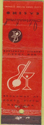 Matchbook Cover - International Casino Restaurant New York City feature WORN