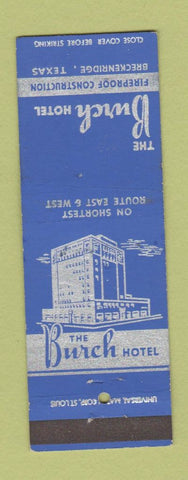 Matchbook Cover - Burch Hotel Breckenridge TX