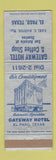 Matchbook Cover - Gateway Hotel El Paso TX