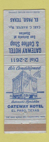 Matchbook Cover - Gateway Hotel El Paso TX