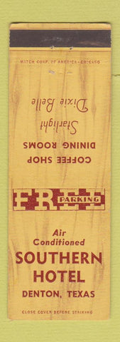 Matchbook Cover - Southern Hotel Denton TX WEAR