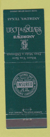 Matchbook Cover - Andrews Savings and Loan Andrews TX