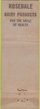 Matchbook Cover - Rosedale Ice Cream WORN