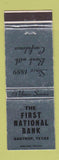Matchbook Cover - First National Bank Bastrop TX WEAR