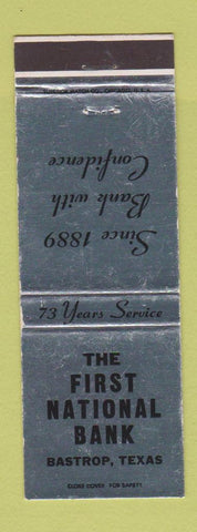 Matchbook Cover - First National Bank Bastrop TX WEAR