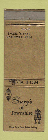 Matchbook Cover - Suzy's of Townshire Bryan TX WEAR