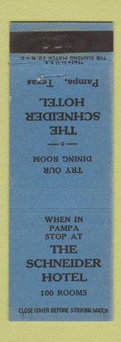 Matchbook Cover - Schneider Hotel Pampa TX
