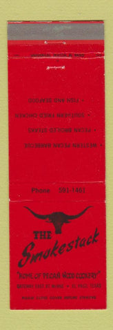 Matchbook Cover - The Smokestack Restaurant El Paso TX BBQ