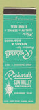 Matchbook Cover - Richard's Sun Valley Restaurant Harlingen TX TEAL WEAR