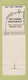 Matchbook Cover - The Gables Restaurant Marshall TX Mexican