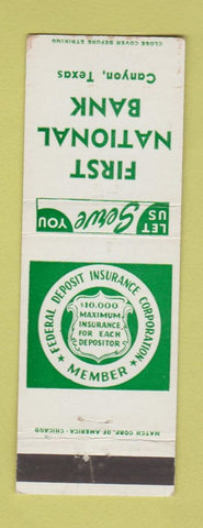 Matchbook Cover - First National Bank Canyon TX