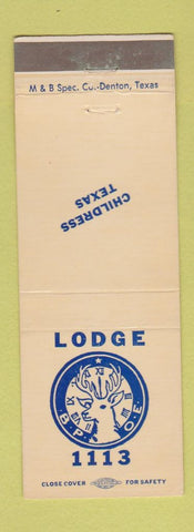 Matchbook Cover - Elks Lodge Childress TX