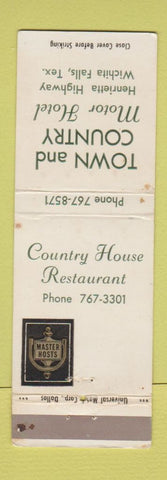 Matchbook Cover - Town and Country Motor Hotel Wichita Falls TX WEAR