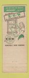 Matchbook Cover - ROW Window Units Harold Kunkel Chupik Wood Temple TX