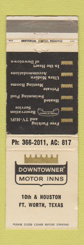 Matchbook Cover - Downtowner Motor Inns Fort Worth TX