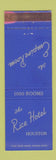Matchbook Cover - Rice Hotel Houston TX WEAR BLUE