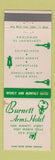 Matchbook Cover - Burnett Arms Hotel Fort Worth TX WEAR