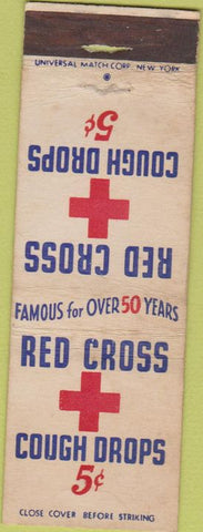 Matchbook Cover - Red Cross Cough Drops Candy Bros St Louis MO