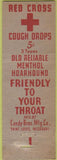 Matchbook Cover - Red Cross Cough Drops Candy Bros St Louis MO