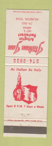 Matchbook Cover - Italian Inn Arlington TX WEAR