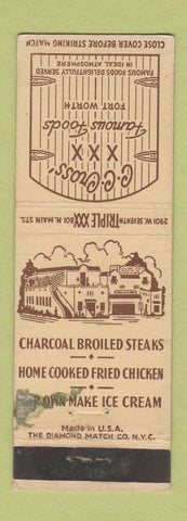 Matchbook Cover - CC Cross Restaurant Fort Worth TX WEAR