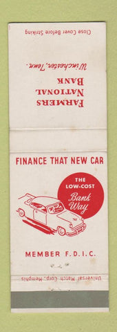 Matchbook Cover - Farmers National Bank Winchester TN WEAR