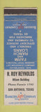 Matchbook Cover - H Roy Reynolds Insurance San Antonio TX WEAR