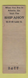 Matchbook Cover - Ship Ahoy Restaurant Houston TX WEAR