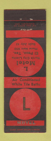 Matchbook Cover - L Motel El Paso TX