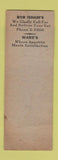 Matchbook Cover - Ware's Standwich Shop Fort Worth TX Texaco oil gas WEAR