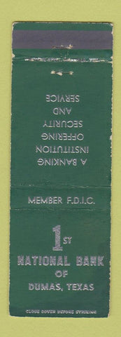 Matchbook Cover - 1st National Bank Dumas TX WEAR