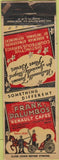 Matchbook Cover - Frank Palumbo's Renault Cafes Champagne wine WORN