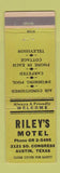 Matchbook Cover - Riley's Motel Austin TX