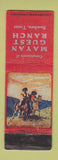 Matchbook Cover - Mayan Guest Ranch Bandera TX POOR STRIKER