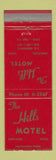 Matchbook Cover - Hills Motel Junction TX WEAR