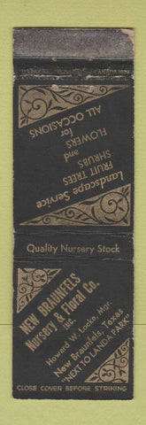 Matchbook Cover - New Braunfels Nursery Floral TX WORN