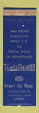 Matchbook Cover - Desert Air Motel Sanderson TX WORN