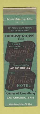 Matchbook Cover - Gunter Hotel San Antonio TX WEAR