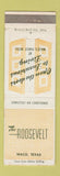 Matchbook Cover - Roosevelt Hotel Waco TX