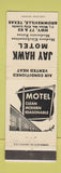 Matchbook Cover - Jay Hawk Motel Brownsville TX
