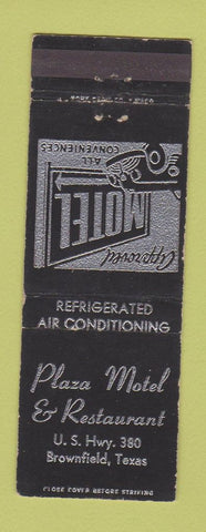 Matchbook Cover - Plaza Motel Restaurant Brownfield TX