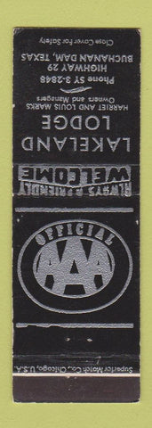 Matchbook Cover - Lakewood Lodge Buchanan Dam TX